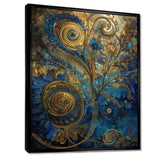 Blue And Gold Melodies Of Boho II - Geometric Canvas Wall Art