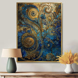 Blue And Gold Melodies Of Boho II - Geometric Canvas Wall Art