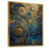 Blue And Gold Melodies Of Boho II - Geometric Canvas Wall Art