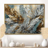 Silver And Gold Expressions Of Freedom I - Geometric Canvas Wall Art