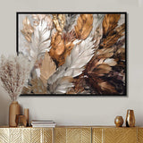 Gold Feather Extravaganza IV - Floral Canvas Wall Art