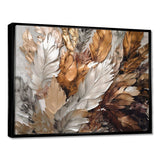 Gold Feather Extravaganza IV - Floral Canvas Wall Art