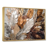 Gold Feather Extravaganza IV - Floral Canvas Wall Art