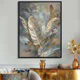 Gold Feather Extravaganza V - Floral Canvas Wall Art