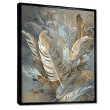 Gold Feather Extravaganza V - Floral Canvas Wall Art