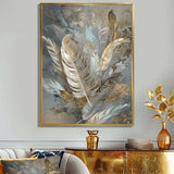 Gold Feather Extravaganza V - Floral Canvas Wall Art