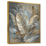 Gold Feather Extravaganza V - Floral Canvas Wall Art