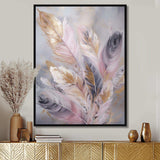 Pink Feather Wanderlust - Floral Canvas Wall Art