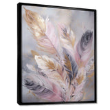 Pink Feather Wanderlust - Floral Canvas Wall Art