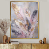 Pink Feather Wanderlust - Floral Canvas Wall Art