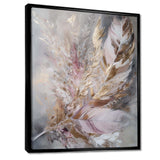 Pink Feather Boho Majesty I - Floral Canvas Wall Art