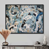 Blue And White Bohemian Medley - Geometric Canvas Wall Art