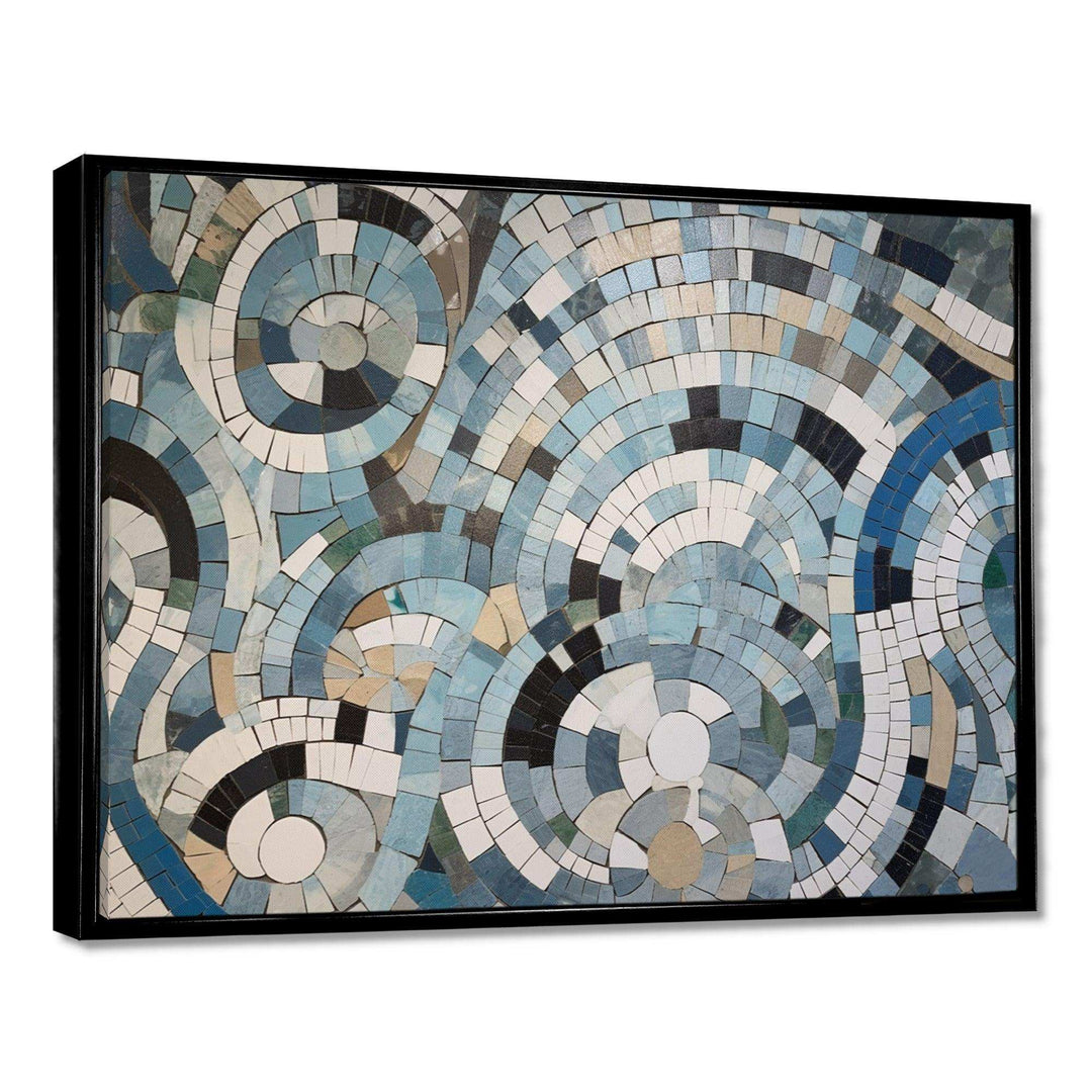Blue And White Bohemian Medley - Geometric Canvas Wall Art