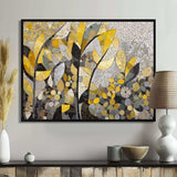 Yellow And Grey Patterns In Artistic Fusion - Geometric Canvas Wall Art