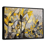 Yellow And Grey Patterns In Artistic Fusion - Geometric Canvas Wall Art