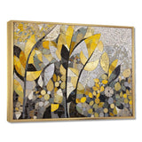 Yellow And Grey Patterns In Artistic Fusion - Geometric Canvas Wall Art