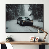 Black And White Dynamic Muscle Car - Cars American Muscle Canvas Wall Art