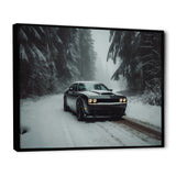 Black And White Dynamic Muscle Car - Cars American Muscle Canvas Wall Art