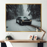 Black And White Dynamic Muscle Car - Cars American Muscle Canvas Wall Art
