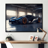 Grey And Orange Rhythms Of Horsepower - Cars American Muscle Canvas Wall Art