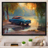 Blue And Yellow Sculpted Speed - Cars American Muscle Canvas Wall Art