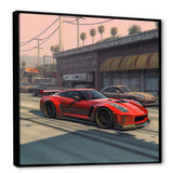 Red And Black Muscle Car Elegance - Cars American Muscle Canvas Wall Art