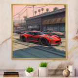 Red And Black Muscle Car Elegance - Cars American Muscle Canvas Wall Art