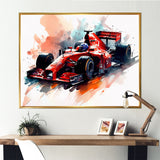Red And Cream Formula Fury - Cars Race Car Formula 1 Canvas Wall Art