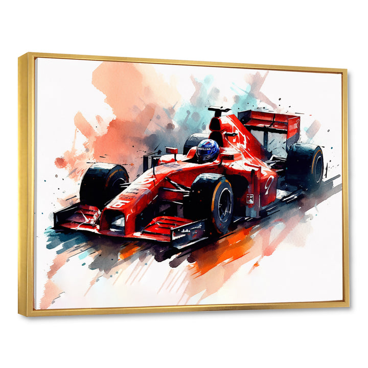 Red And Cream Formula Fury - Cars Race Car Formula 1 Canvas Wall Art