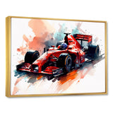 Red And Cream Formula Fury - Cars Race Car Formula 1 Canvas Wall Art