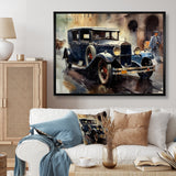 Blue And Brown Iconic Cars - Cars Retro Canvas Wall Art