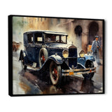 Blue And Brown Iconic Cars - Cars Retro Canvas Wall Art