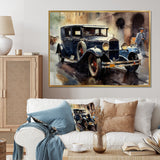 Blue And Brown Iconic Cars - Cars Retro Canvas Wall Art