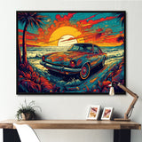 Orange And Blue The Art Of Muscle - Cars American Muscle Canvas Wall Art