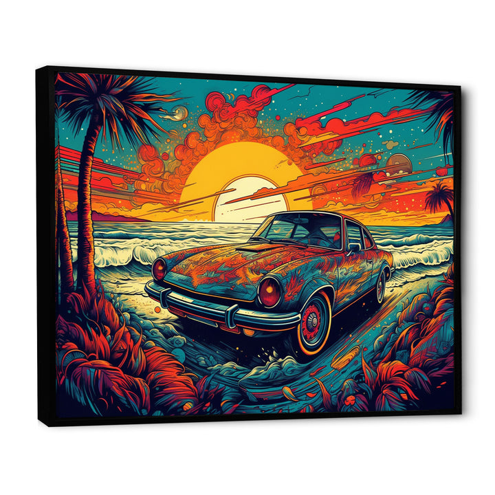 Orange And Blue The Art Of Muscle - Cars American Muscle Canvas Wall Art