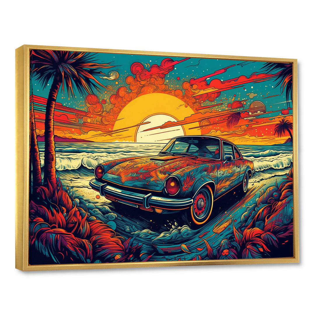 Orange And Blue The Art Of Muscle - Cars American Muscle Canvas Wall Art