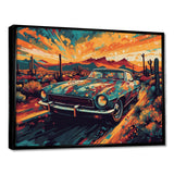 Green And Yellow Muscle Car Melodies - Cars Off-Road Canvas Wall Art