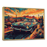 Green And Yellow Muscle Car Melodies - Cars Off-Road Canvas Wall Art