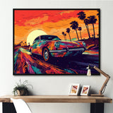 Black And Purple Muscle Car Melodies - Cars Off-Road Canvas Wall Art