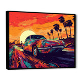 Black And Purple Muscle Car Melodies - Cars Off-Road Canvas Wall Art