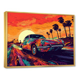 Black And Purple Muscle Car Melodies - Cars Off-Road Canvas Wall Art