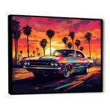 Pink And Black Muscle Car Melodies - Cars Off-Road Canvas Wall Art