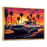 Pink And Black Muscle Car Melodies - Cars Off-Road Canvas Wall Art