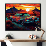 Orange And Yellow Muscle Car Melodies - Cars Off-Road Canvas Wall Art