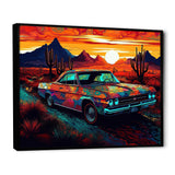 Orange And Yellow Muscle Car Melodies - Cars Off-Road Canvas Wall Art