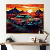 Orange And Yellow Muscle Car Melodies - Cars Off-Road Canvas Wall Art