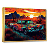 Orange And Yellow Muscle Car Melodies - Cars Off-Road Canvas Wall Art