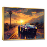 Blue And Yellow Vintage Classic Car - Cars Retro Canvas Wall Art