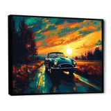 Green And Yellow Vintage Classic Car I - Cars Retro Canvas Wall Art
