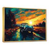 Green And Yellow Vintage Classic Car I - Cars Retro Canvas Wall Art